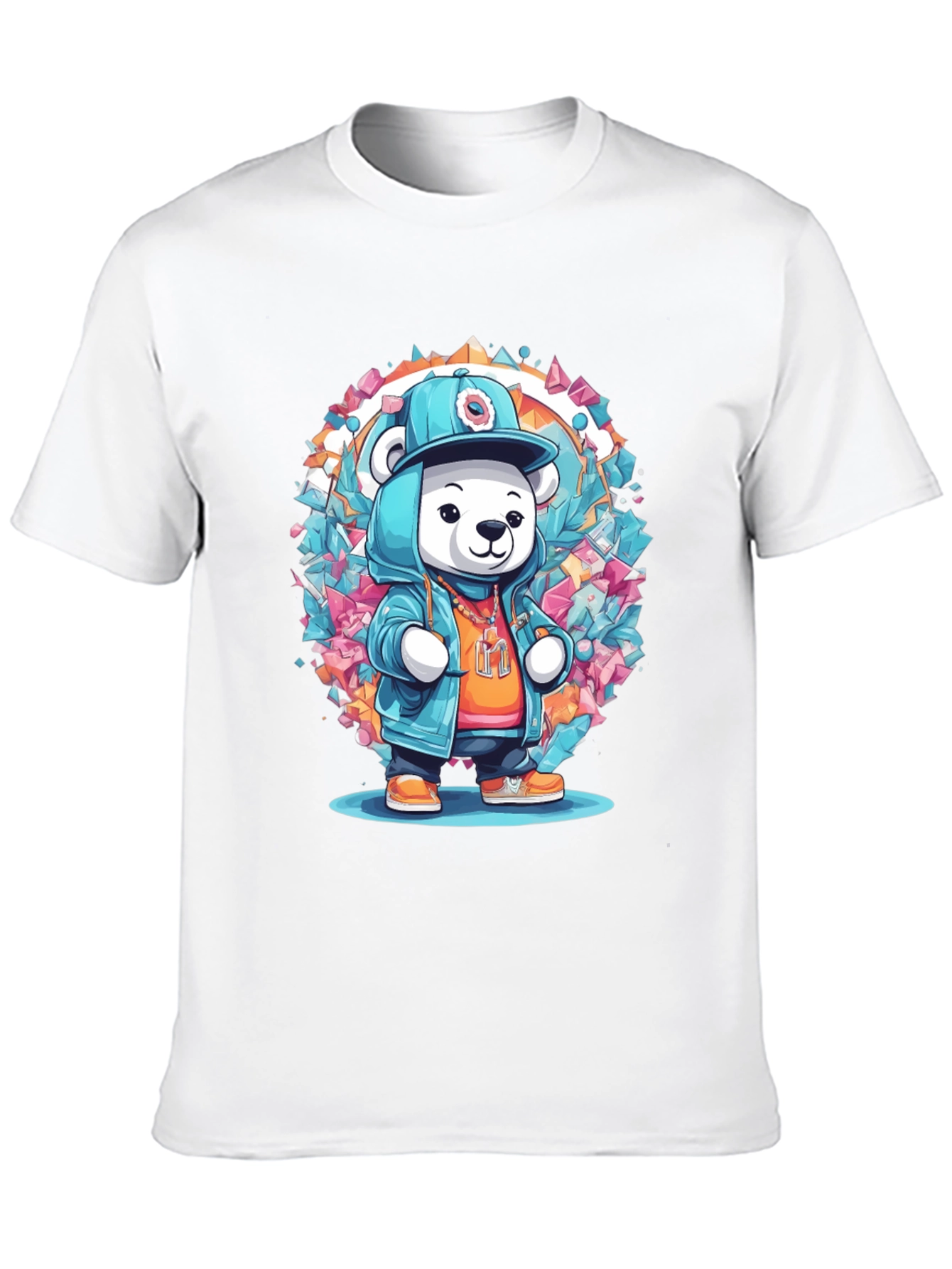 Hip Hop Bear Graphic Tee - Trendy Streetwear