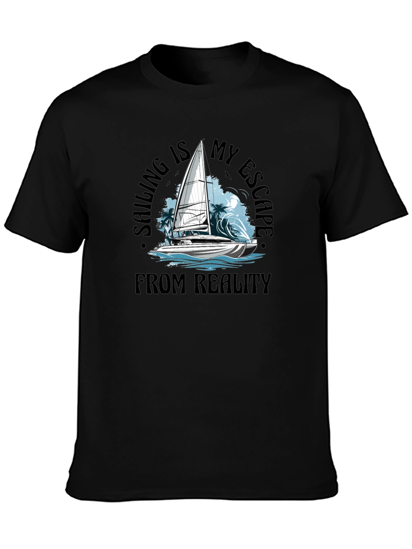 Sailing Escape Black T-Shirt