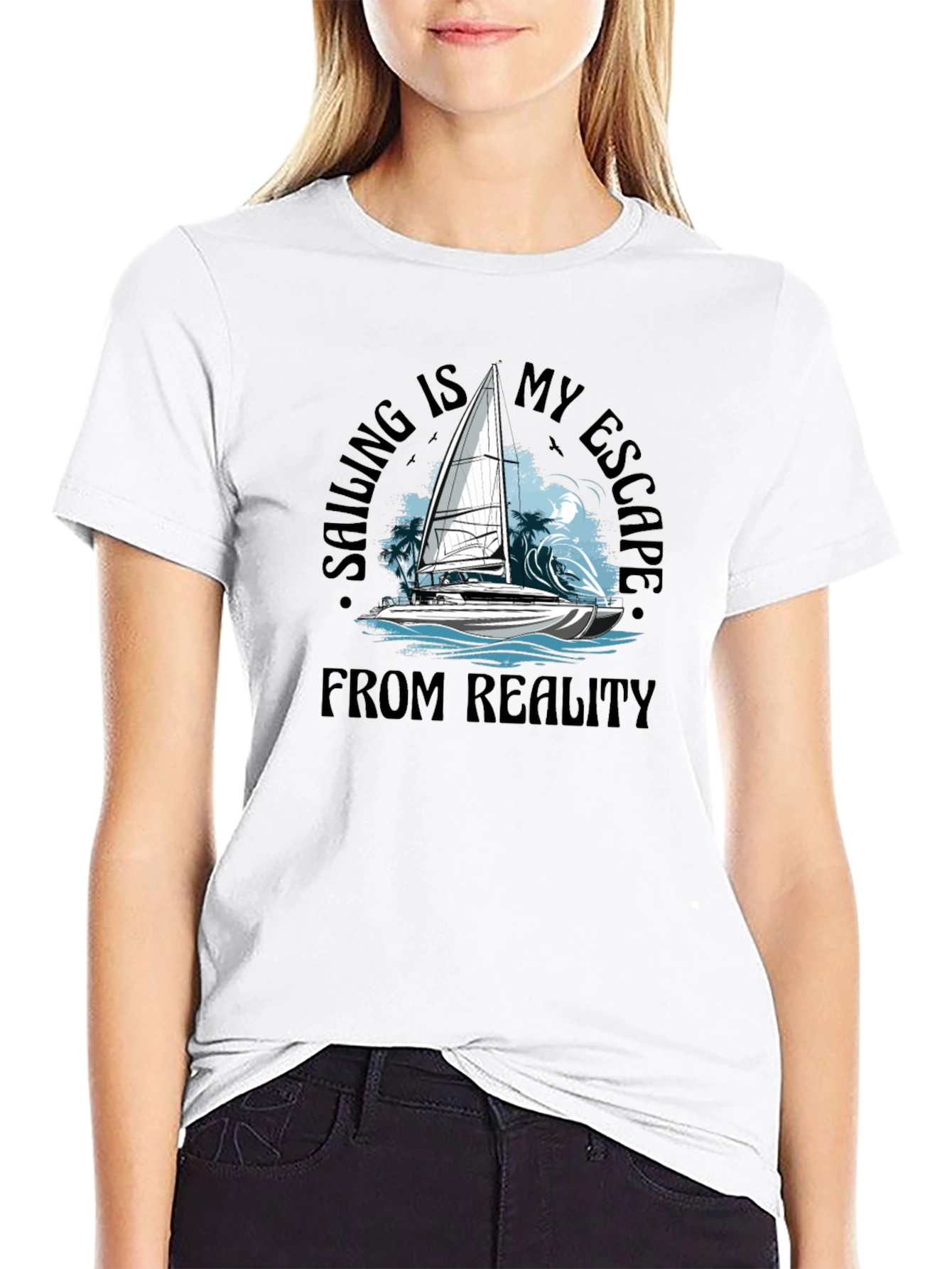 Sailing Escape Black T-Shirt