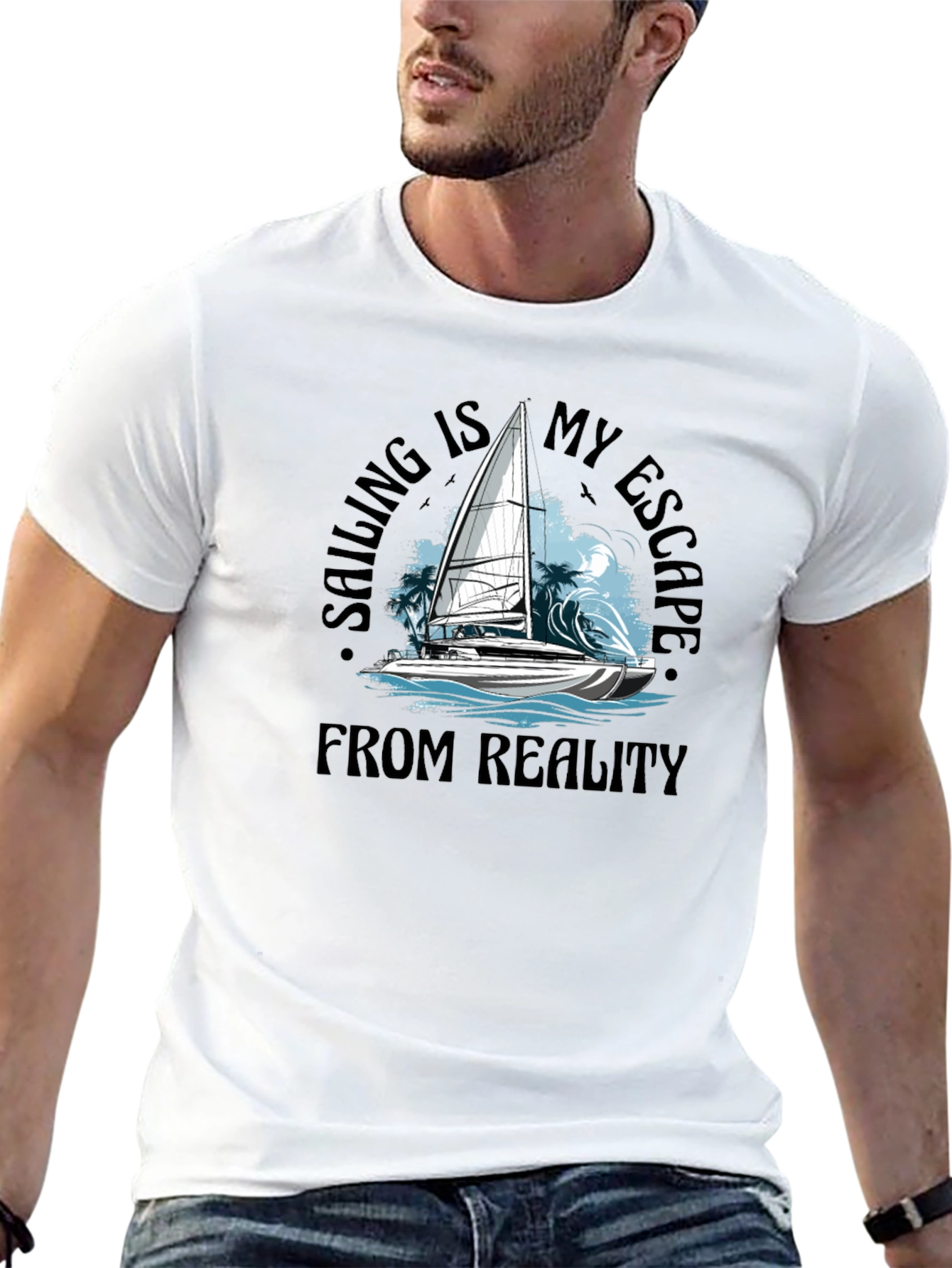 Sailing Escape Black T-Shirt