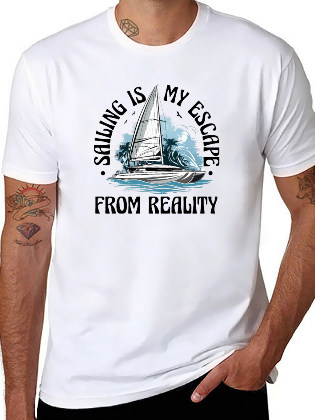 Sailing Escape Black T-Shirt
