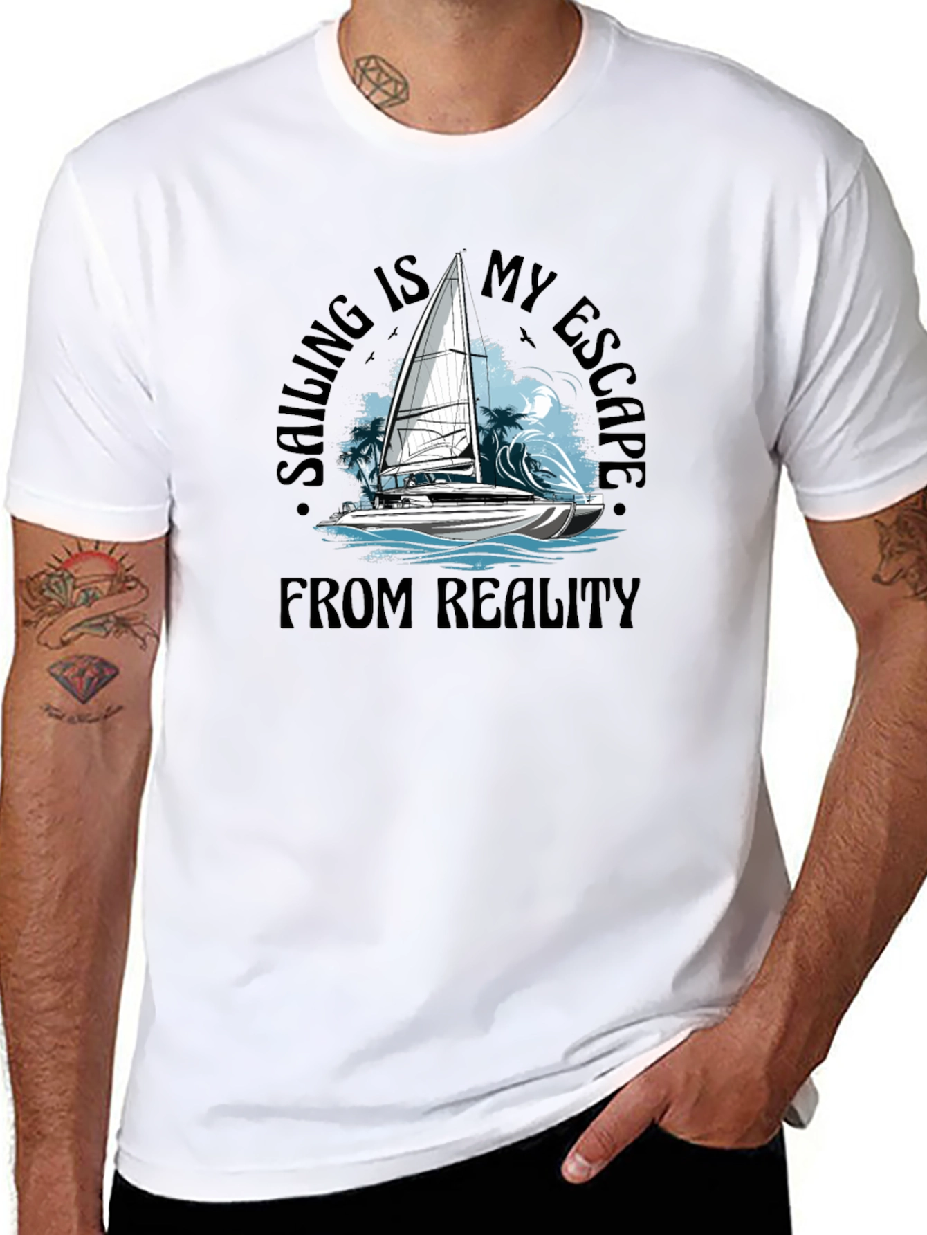 Sailing Escape Black T-Shirt