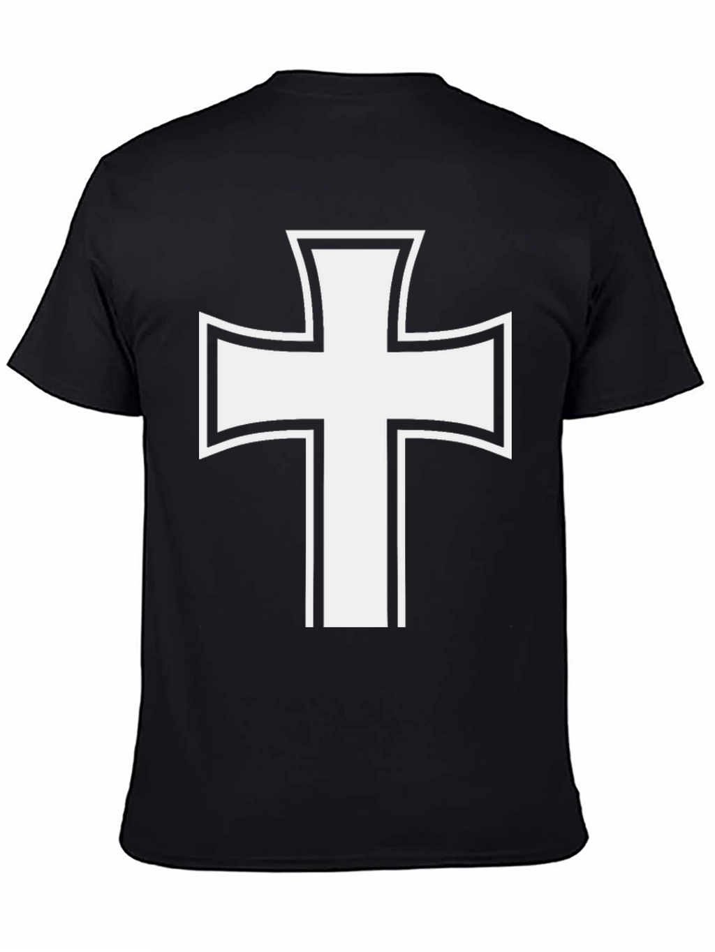 White Cross Graphic Black T-Shirt