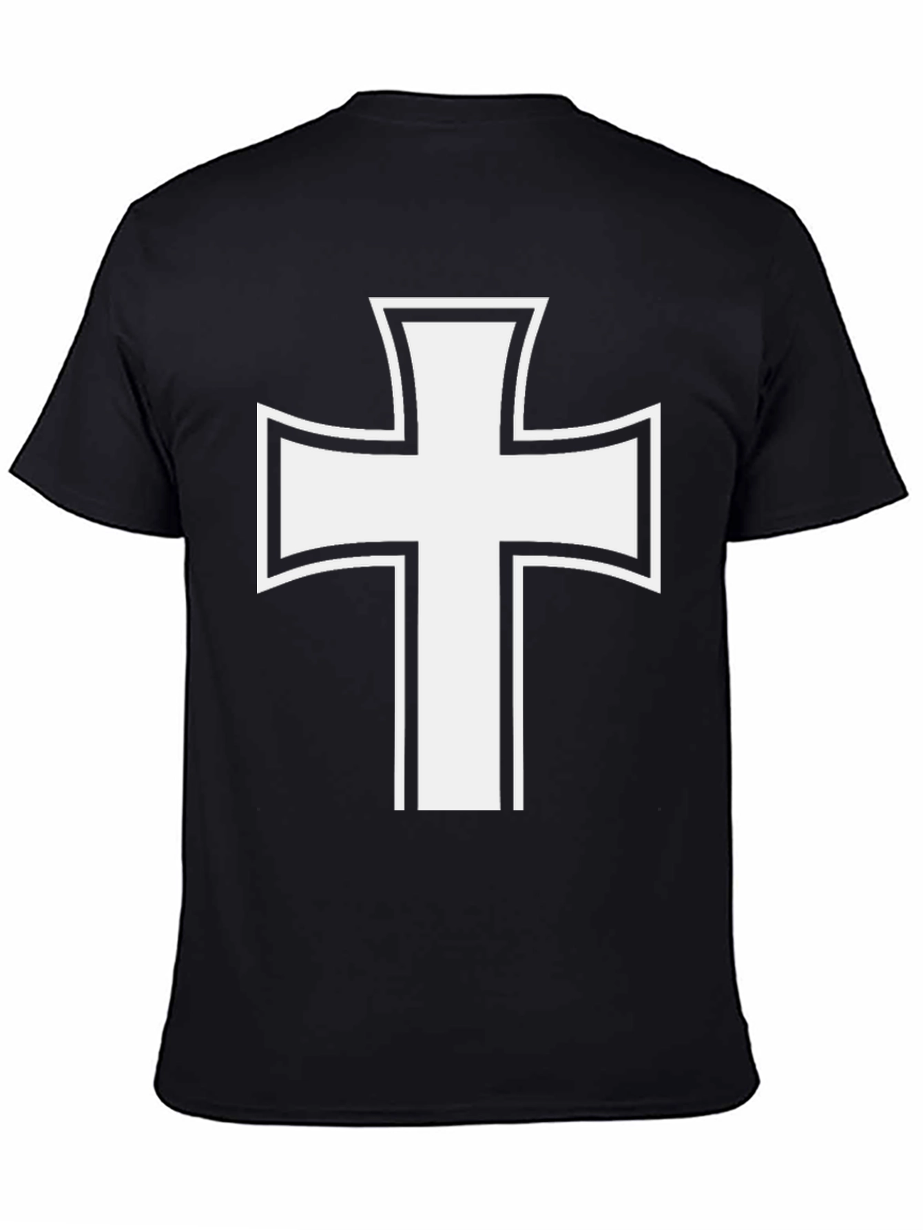 White Cross Graphic Black T-Shirt