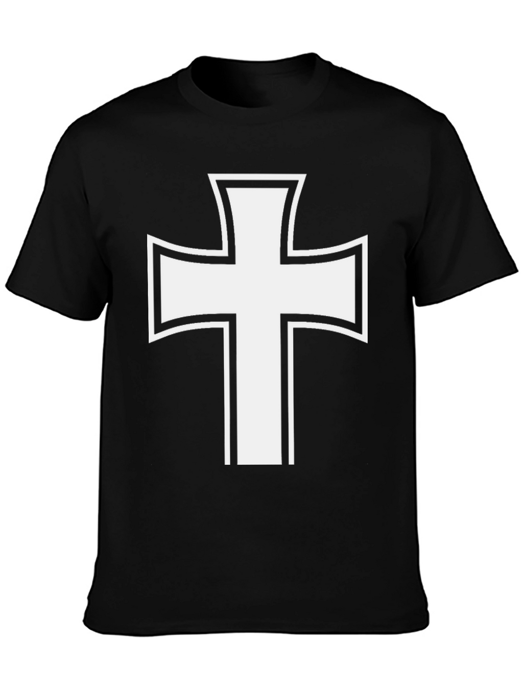 White Cross Graphic Black T-Shirt