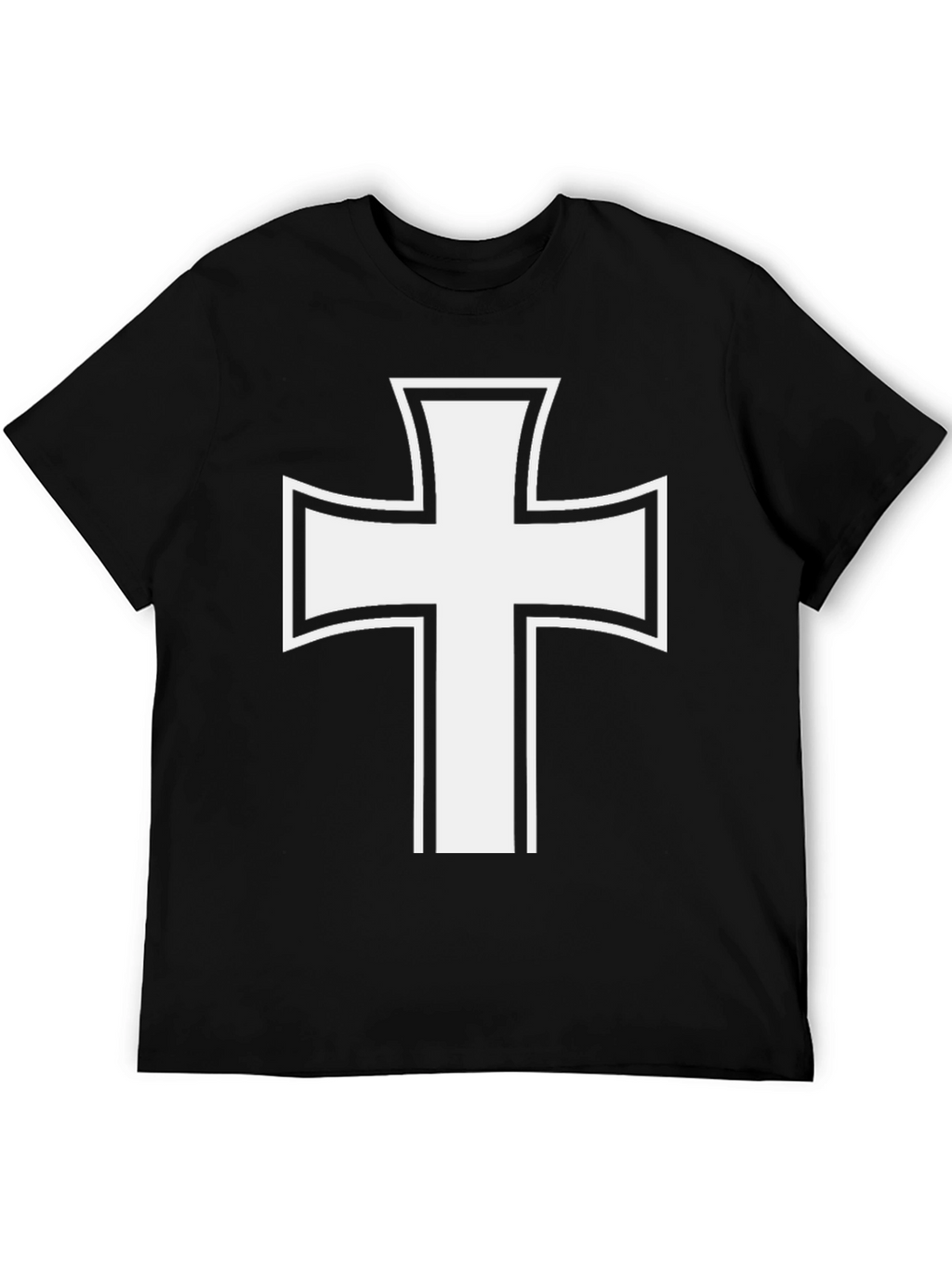 White Cross Graphic Black T-Shirt