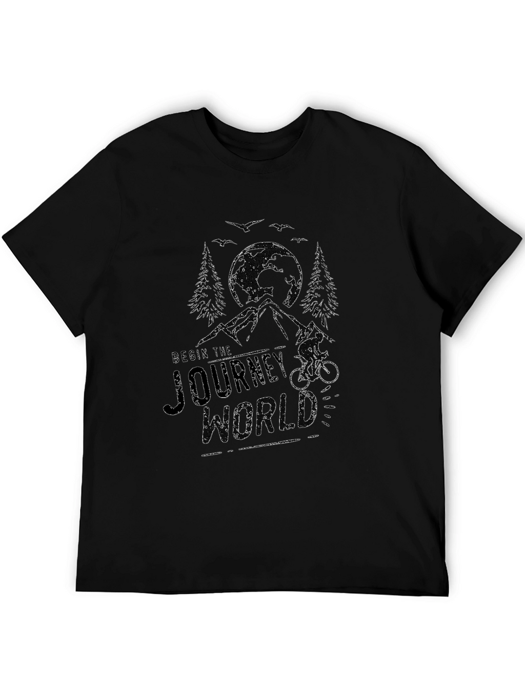 Mountain Bike Journey Graphic Tee - Black