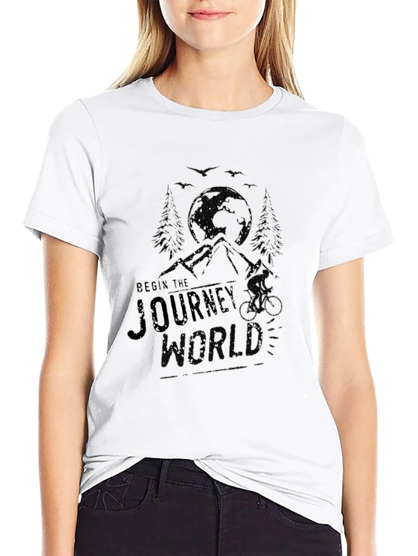 Mountain Bike Journey Graphic Tee - Black