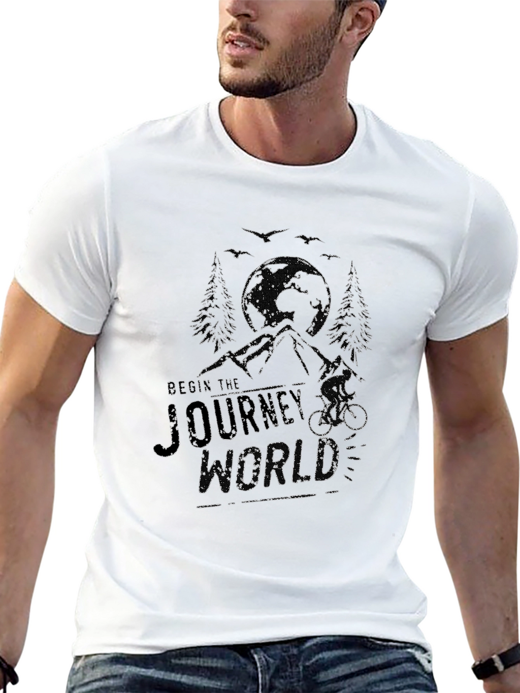 Mountain Bike Journey Graphic Tee - Black