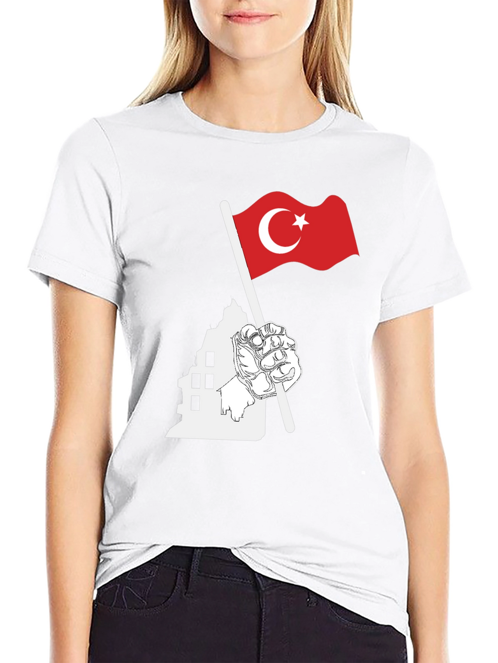 Turkey Flag Graphic Black T-Shirt