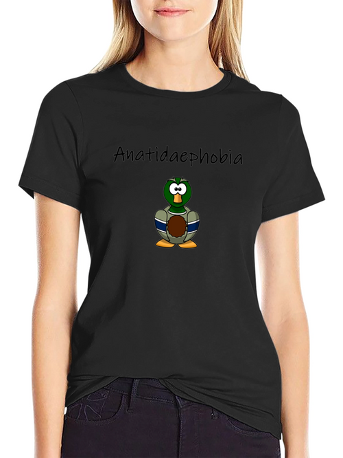 Anatidaephobia Duck Cartoon T-Shirt