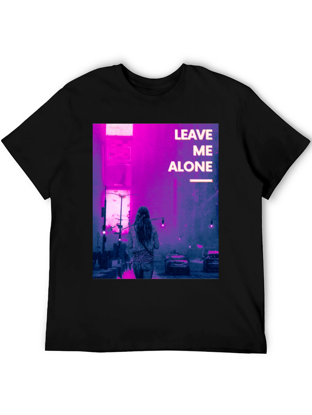 Leave Me Alone Graphic Tee - Black Cotton Blend