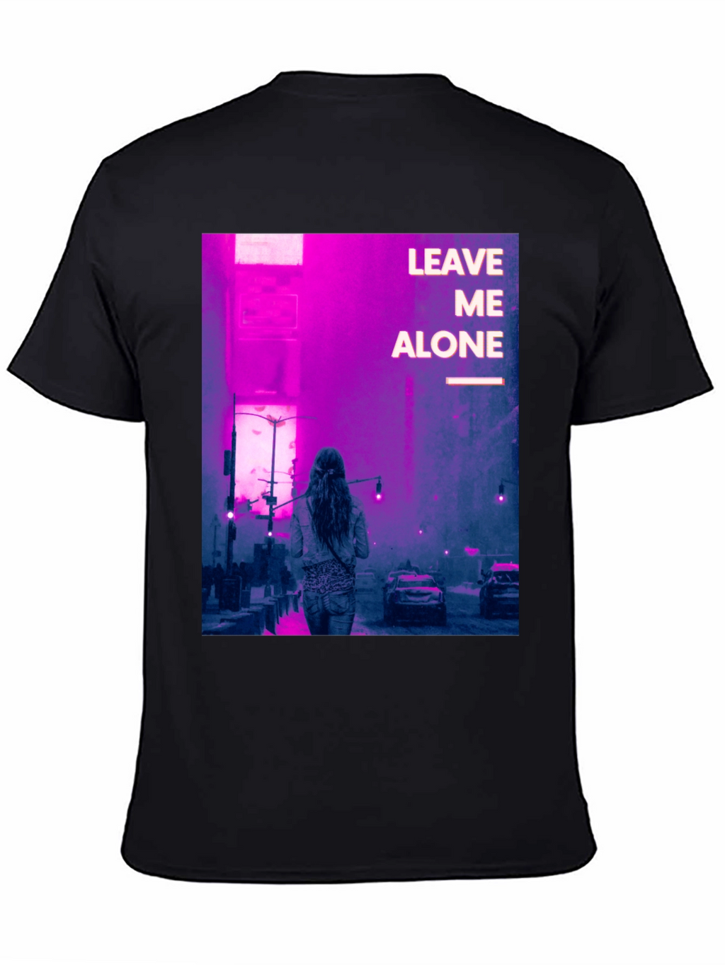 Leave Me Alone Graphic Tee - Black Cotton Blend