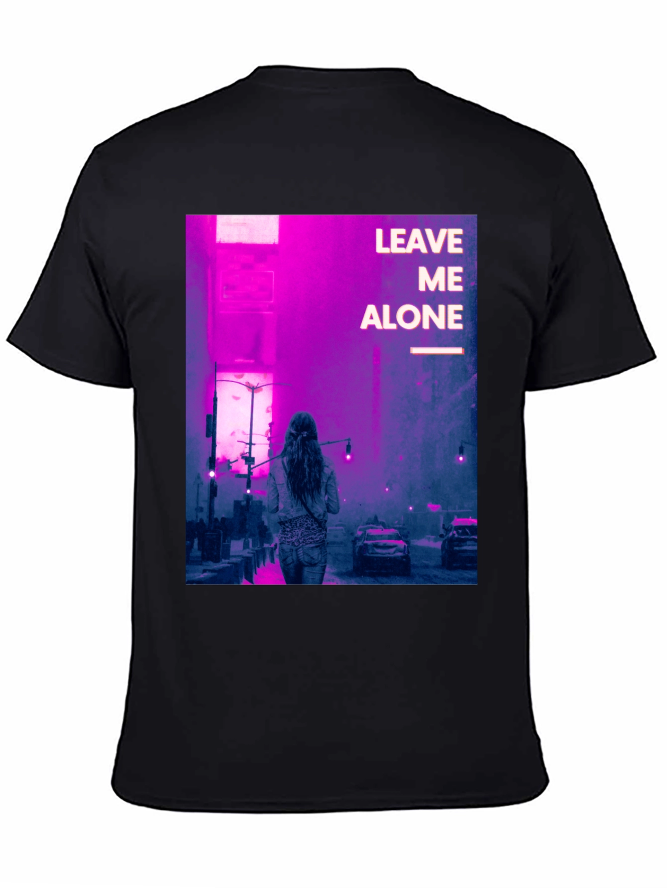 Leave Me Alone Graphic Tee - Black Cotton Blend