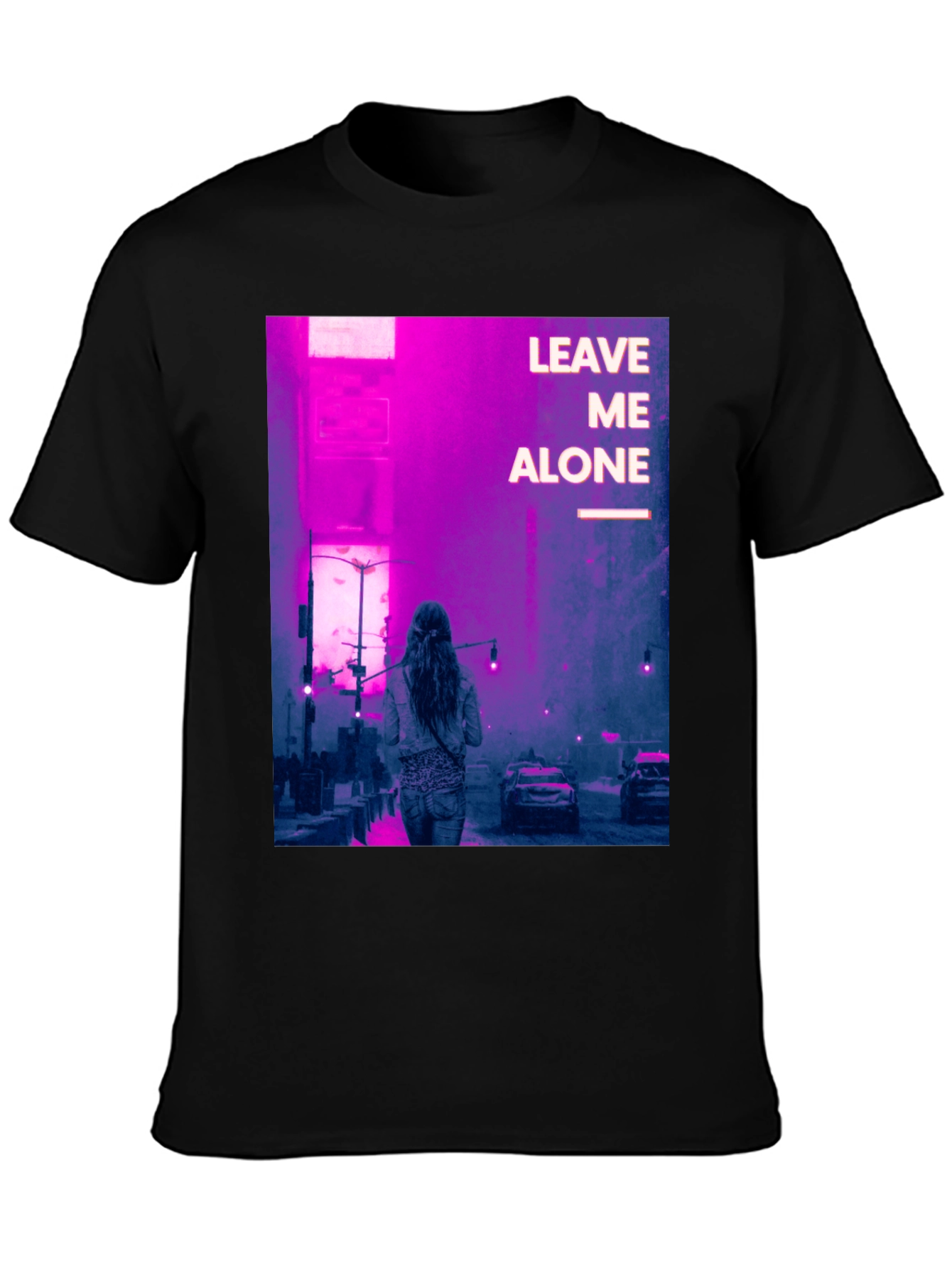 Leave Me Alone Graphic Tee - Black Cotton Blend