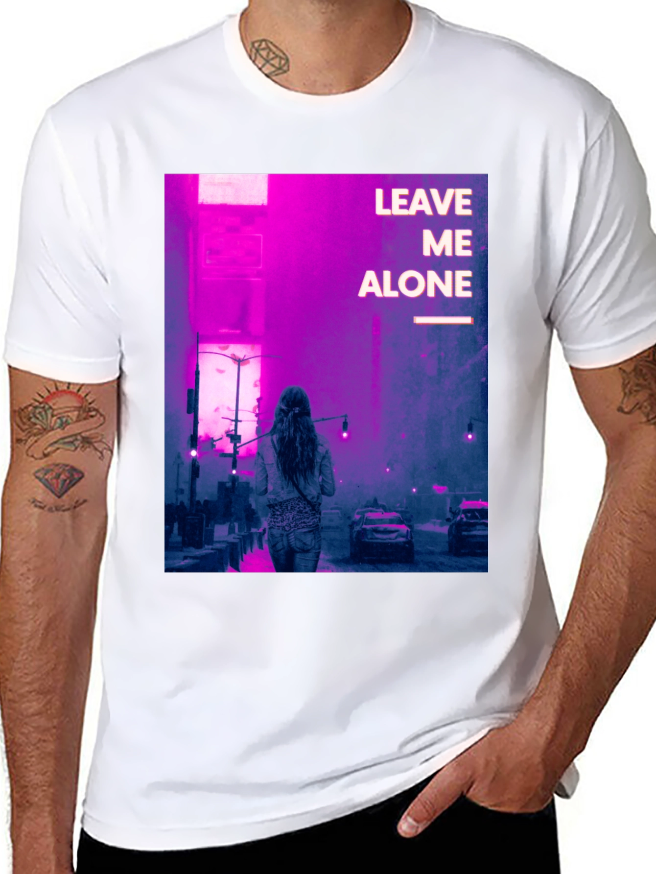 Leave Me Alone Graphic Tee - Black Cotton Blend