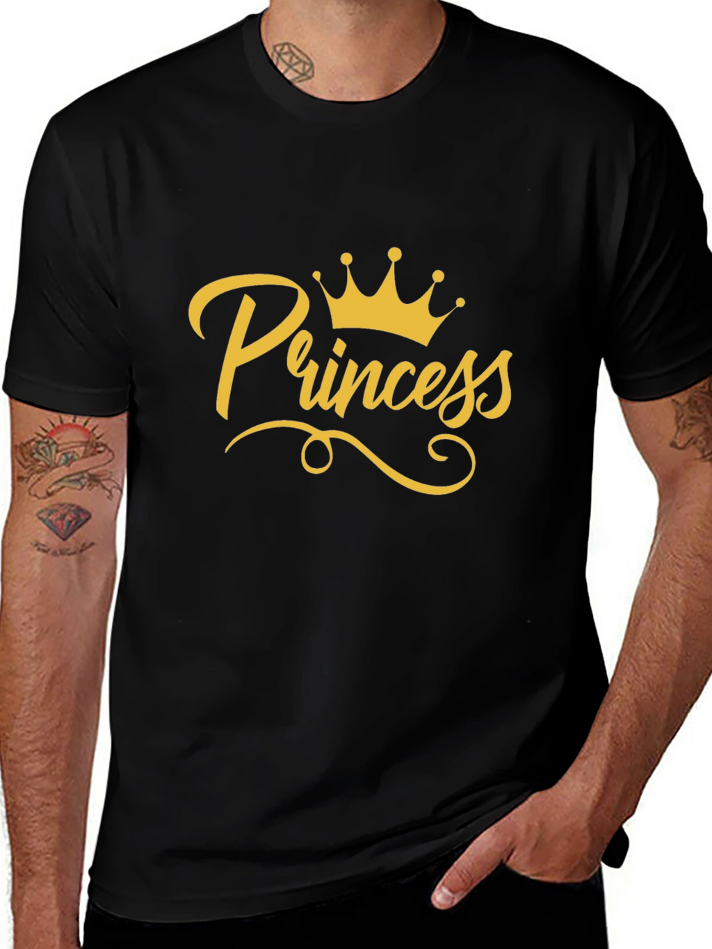Princess Crown Graphic T-Shirt - Black