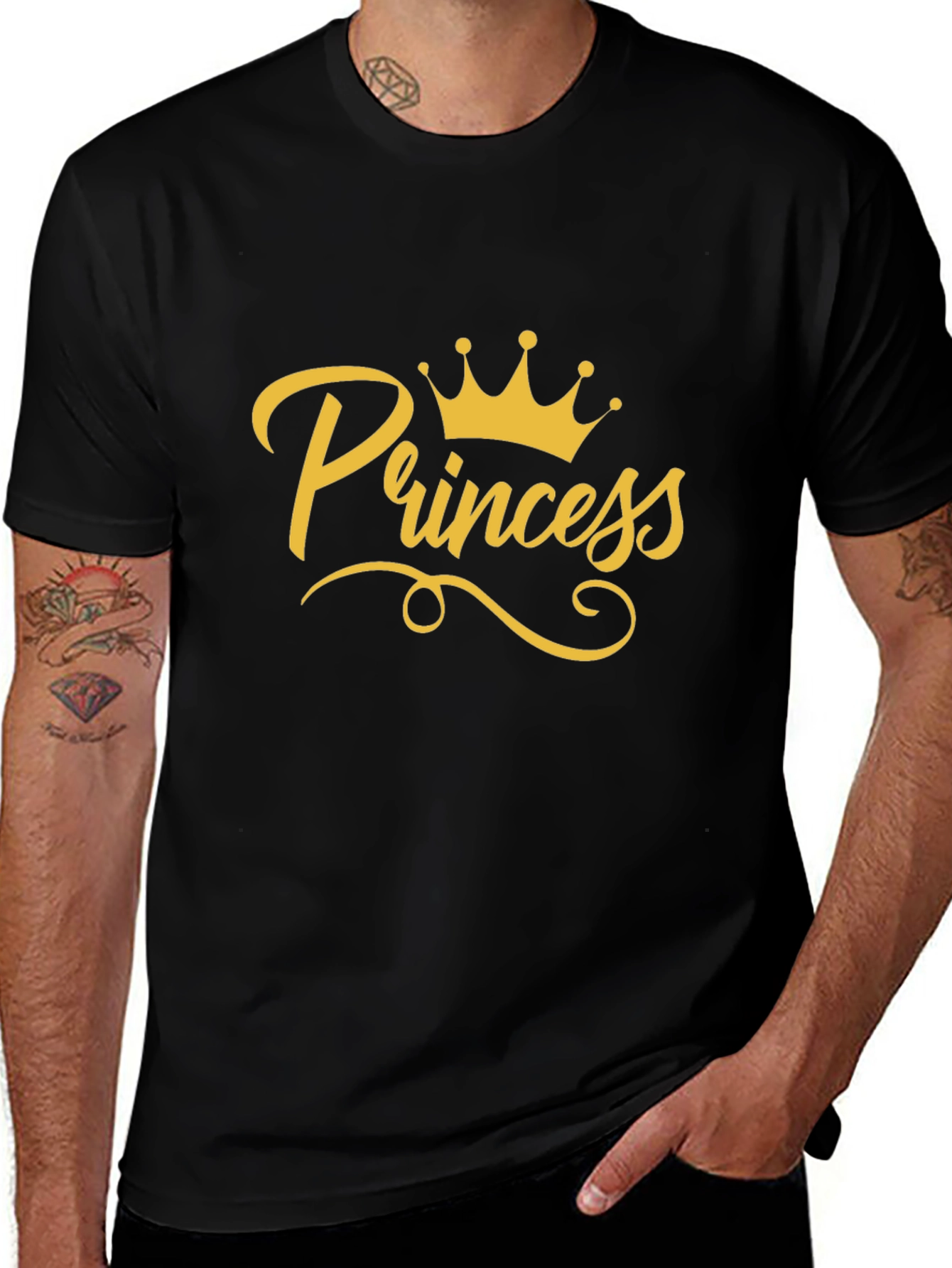 Princess Crown Graphic T-Shirt - Black