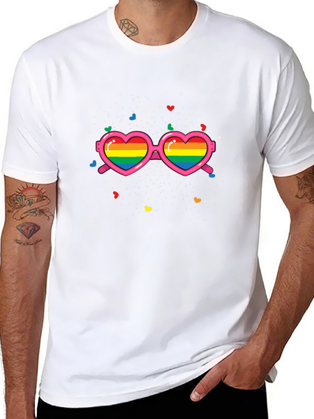 Pride Rainbow Heart Sunglasses T-Shirt