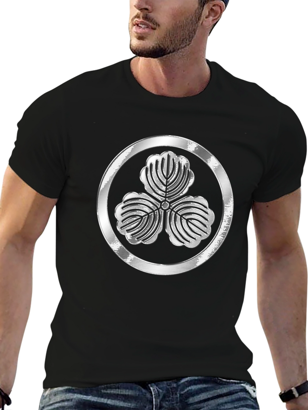 Silver Kamon Black T-Shirt