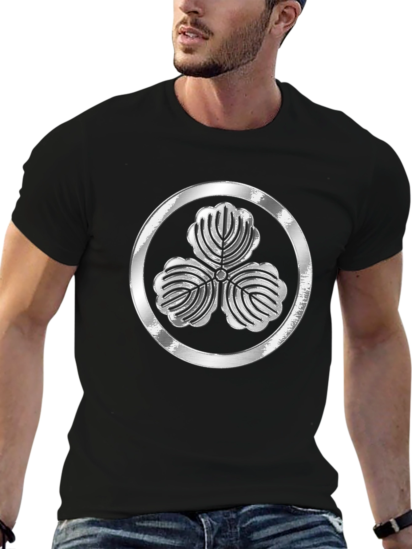 Silver Kamon Black T-Shirt