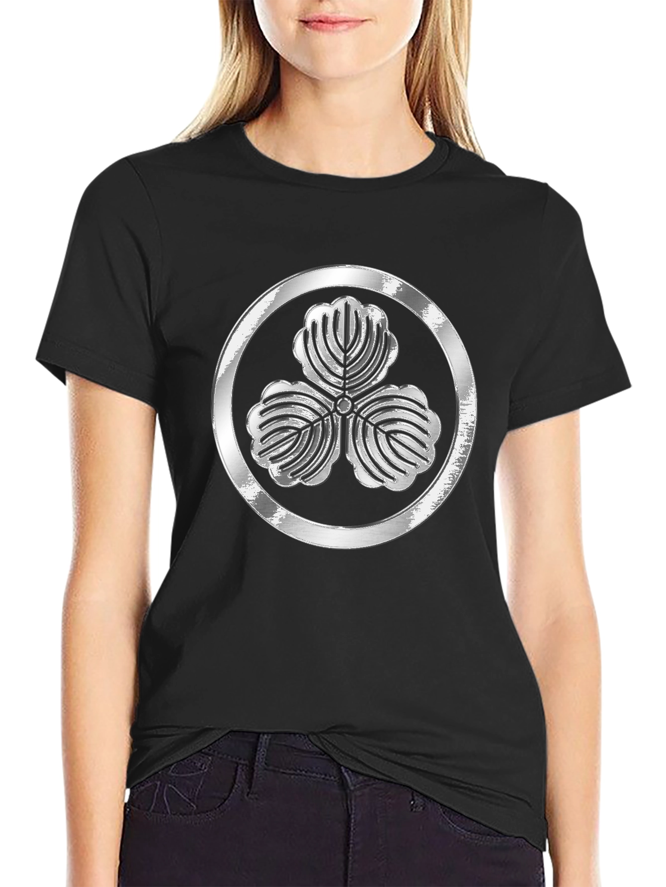 Silver Kamon Black T-Shirt