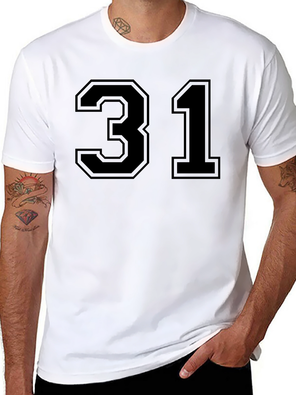Number 31 Black Graphic Tee Shirt