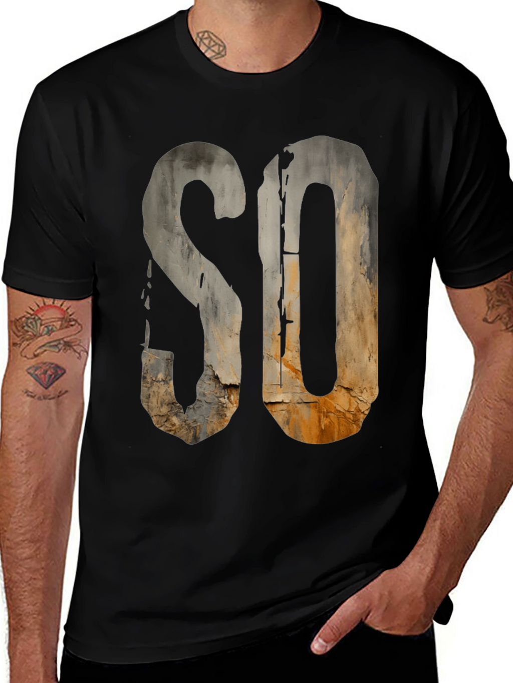 Rustic SO Graphic Tee - Urban Grunge Style