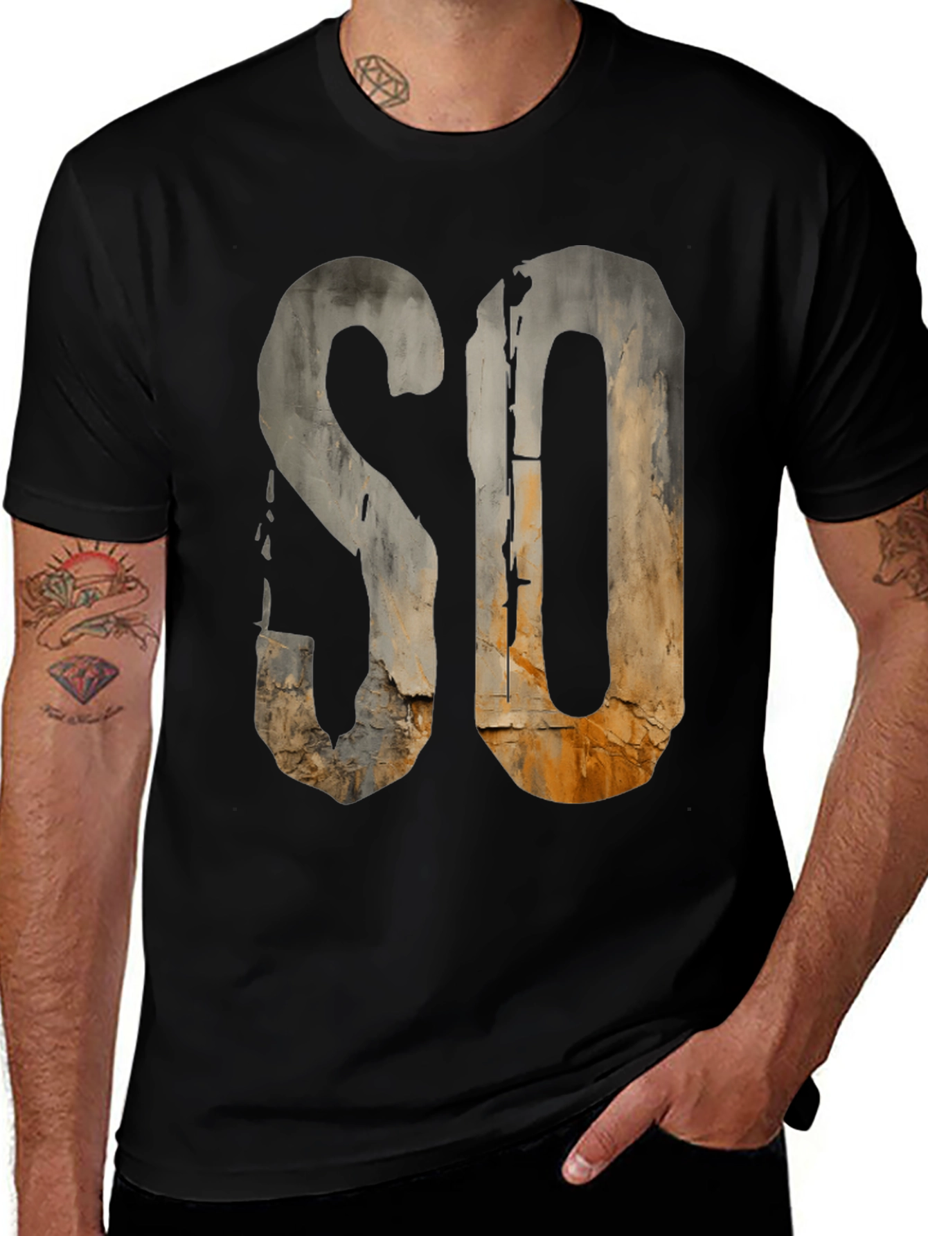 Rustic SO Graphic Tee - Urban Grunge Style