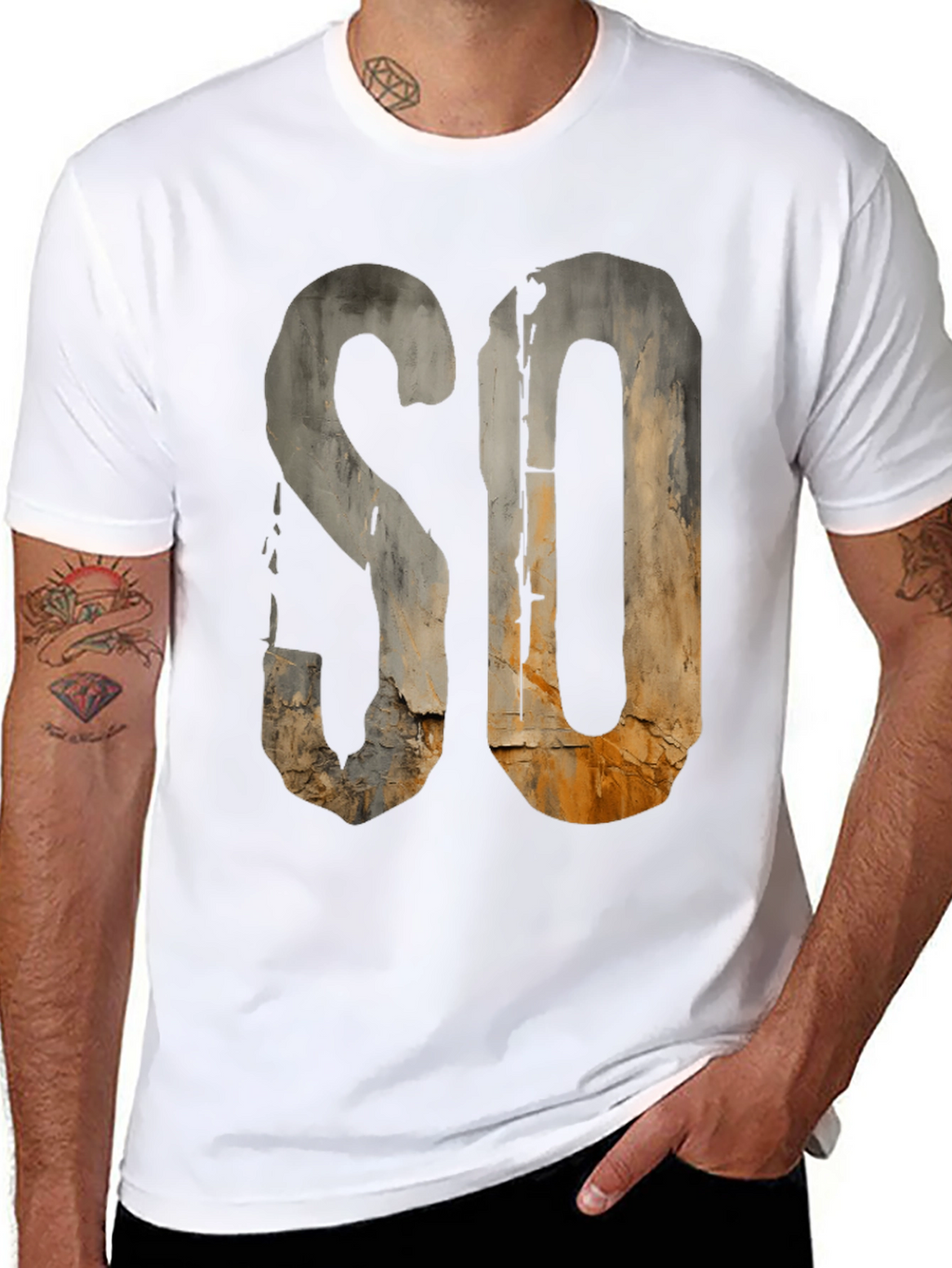 Rustic SO Graphic Tee - Urban Grunge Style