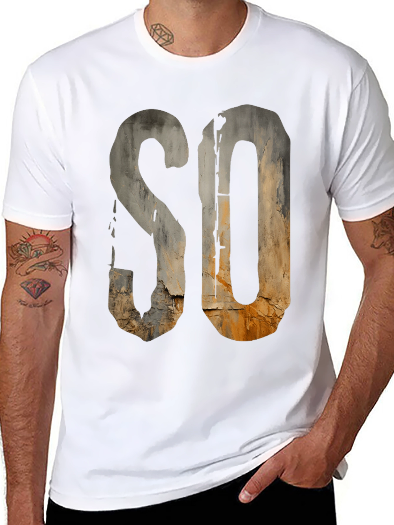 Rustic SO Graphic Tee - Urban Grunge Style