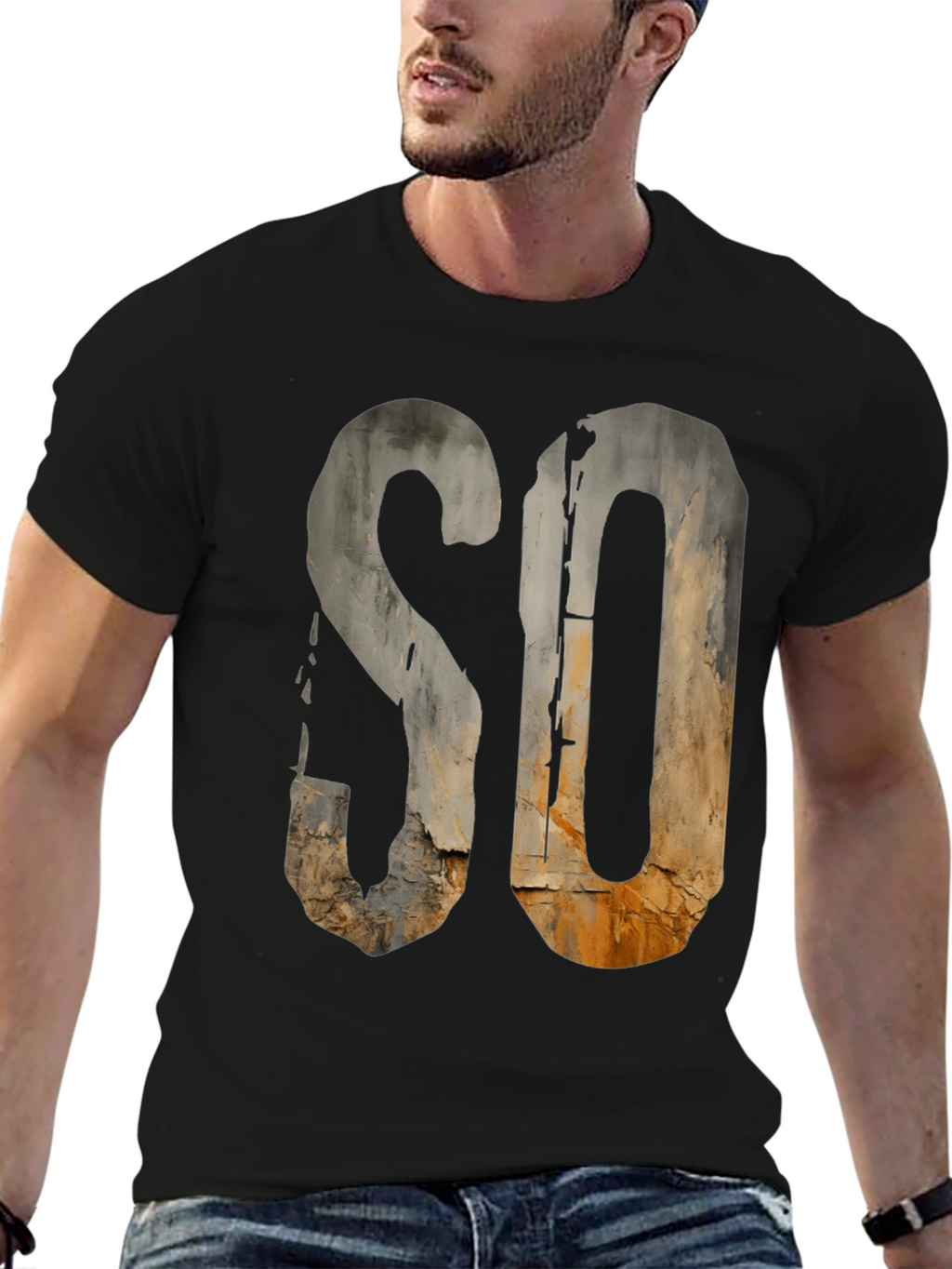 Rustic SO Graphic Tee - Urban Grunge Style