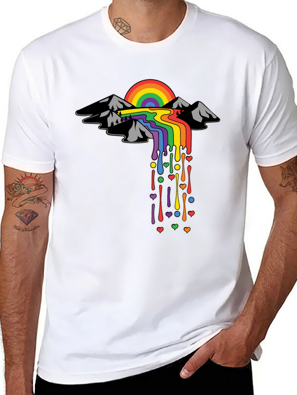 Rainbow Mountain Drip Tee - Pride Edition