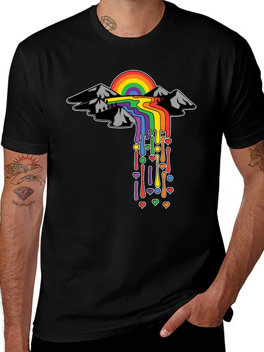 Rainbow Mountain Drip Tee - Pride Edition