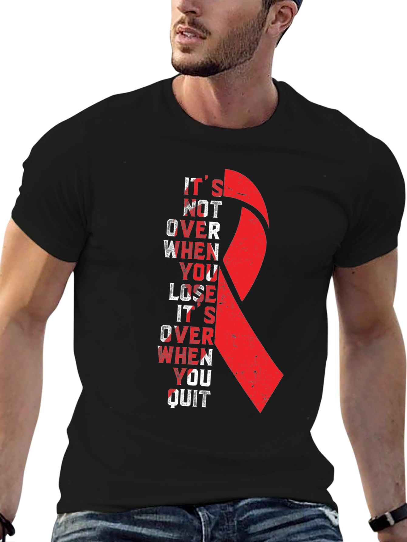 Inspirational Ribbon Graphic T-Shirt