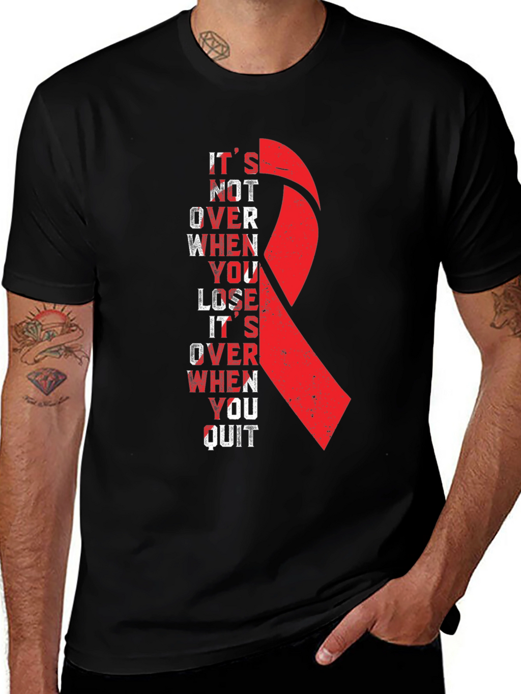 Inspirational Ribbon Graphic T-Shirt