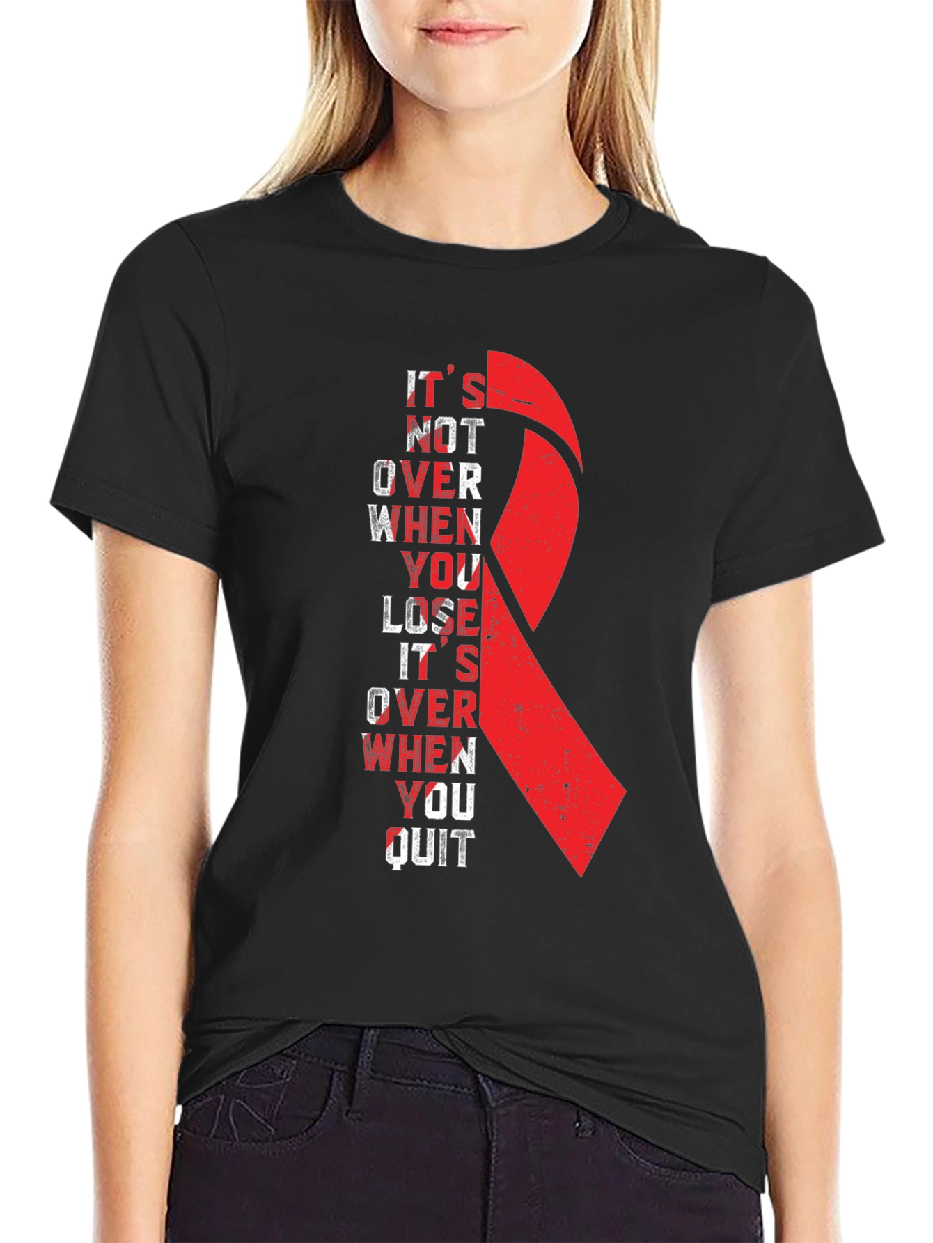 Inspirational Ribbon Graphic T-Shirt
