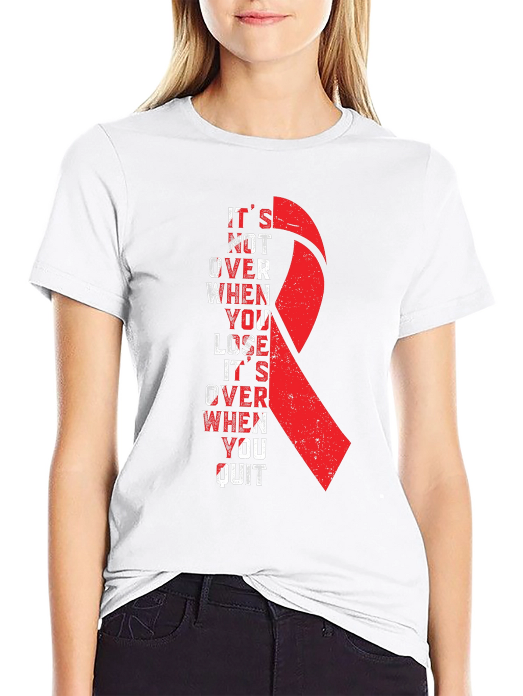 Inspirational Ribbon Graphic T-Shirt