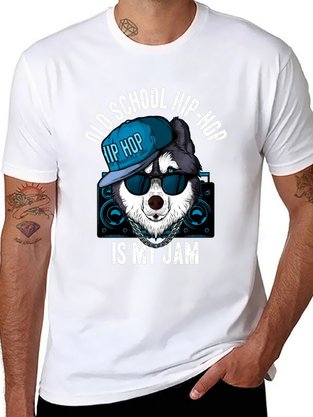 Old School Hip Hop Dog Graphic Tee