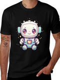 Cute Robot Graphic T-Shirt - Fun Sci-Fi Style