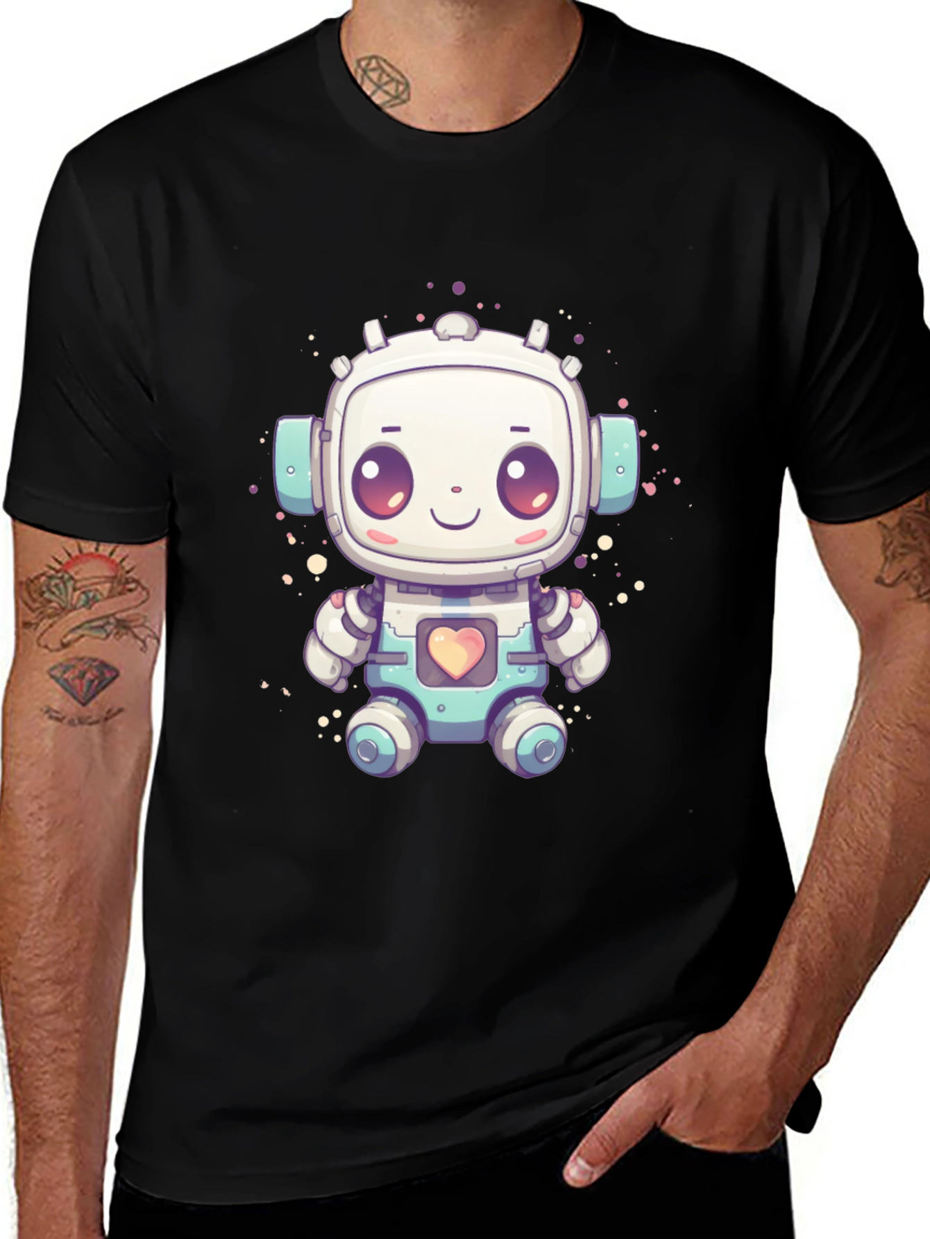 Cute Robot Graphic T-Shirt - Fun Sci-Fi Style