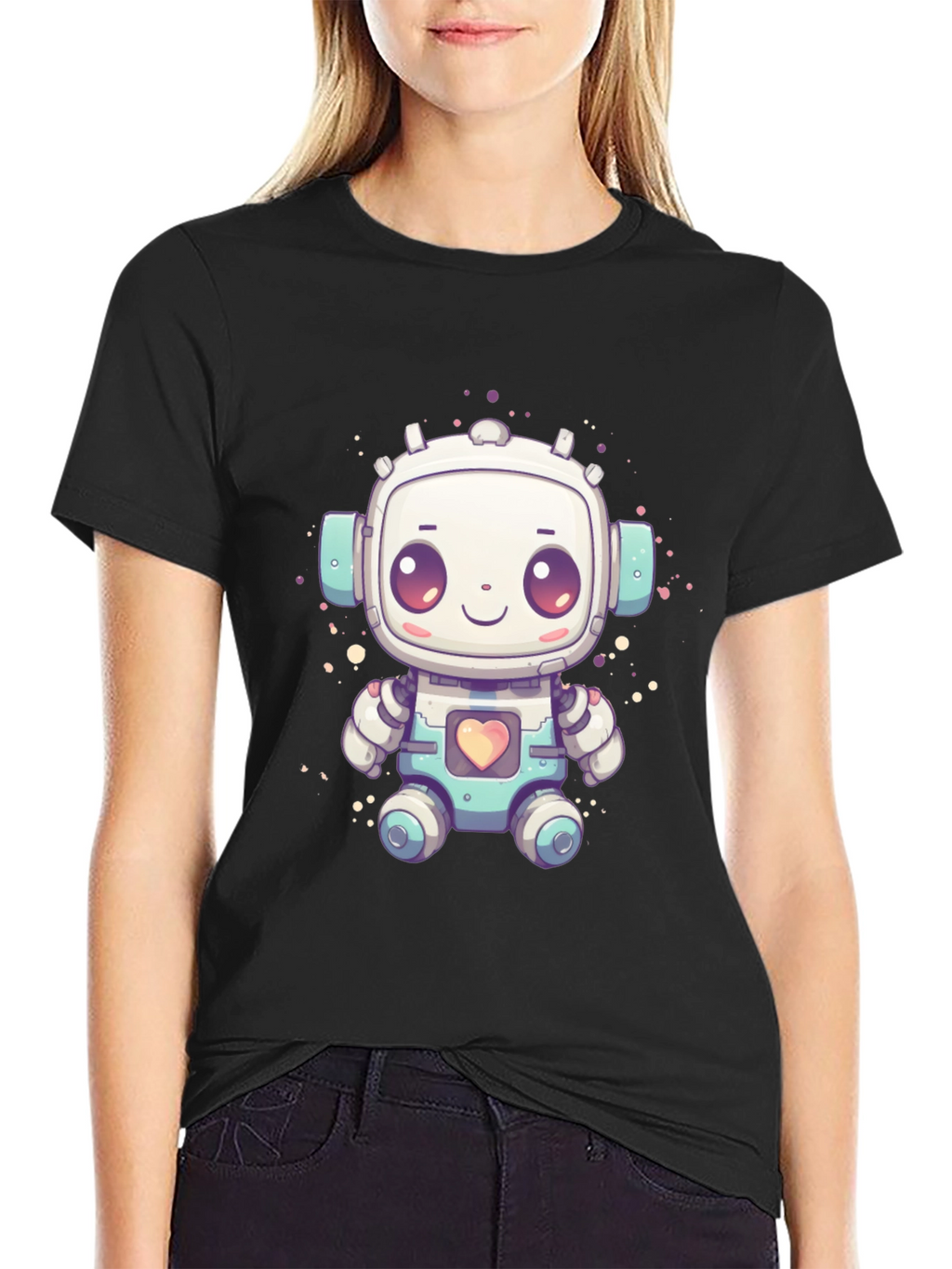 Cute Robot Graphic T-Shirt - Fun Sci-Fi Style