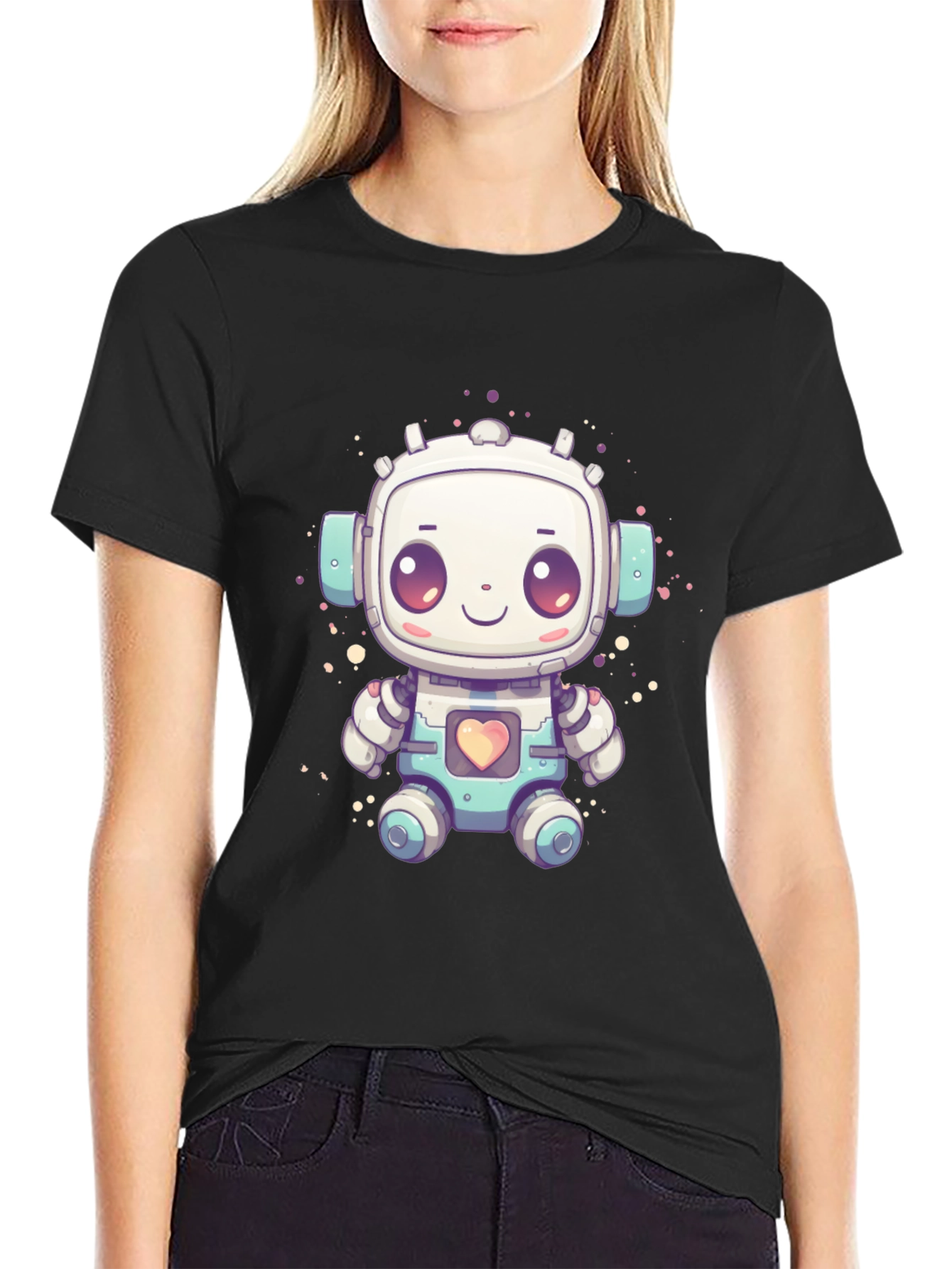 Cute Robot Graphic T-Shirt - Fun Sci-Fi Style