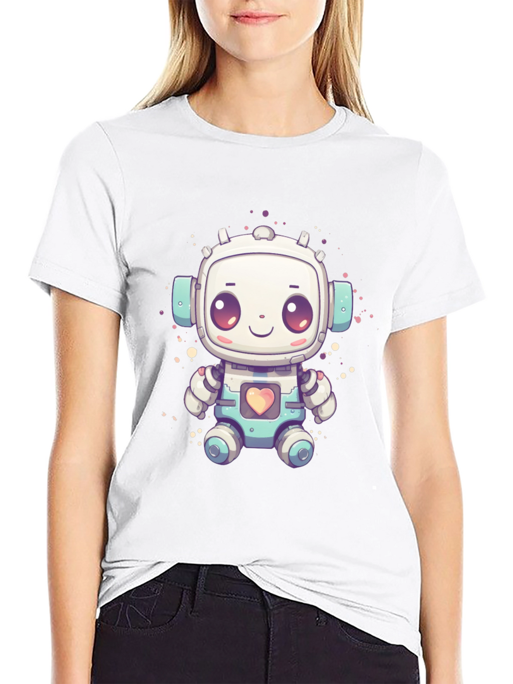 Cute Robot Graphic T-Shirt - Fun Sci-Fi Style
