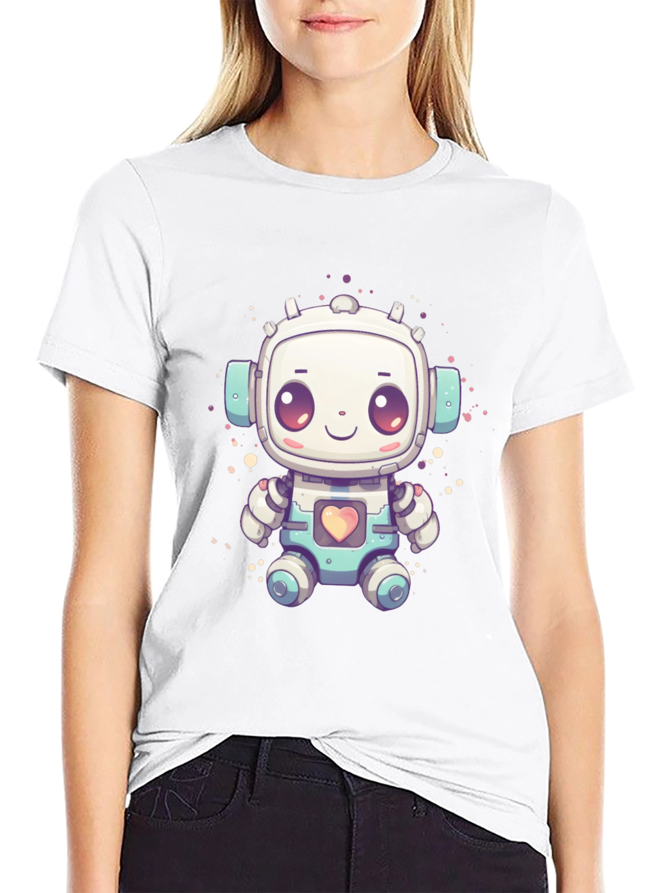 Cute Robot Graphic T-Shirt - Fun Sci-Fi Style