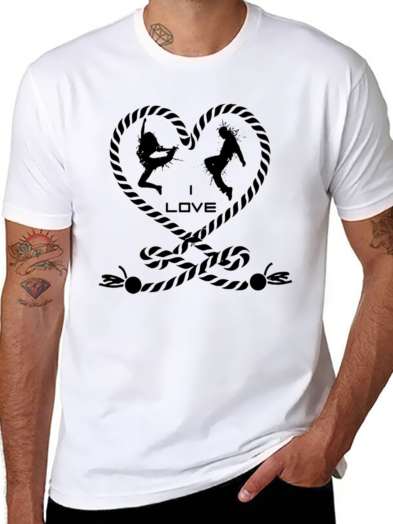 Rope Heart Rock Climbing T-Shirt - Unisex