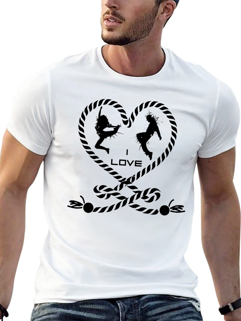 Rope Heart Rock Climbing T-Shirt - Unisex