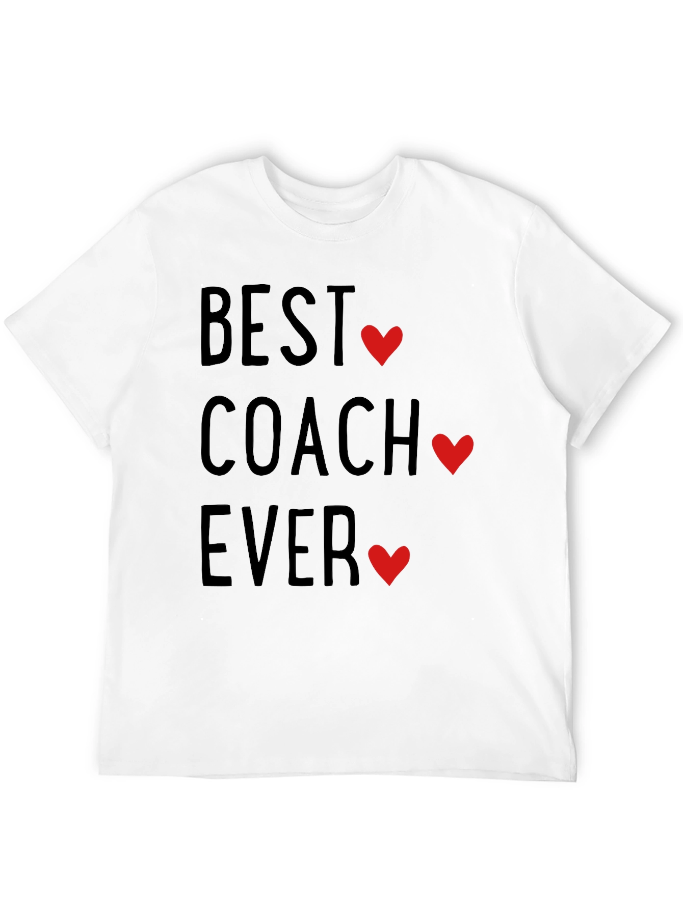 Best Coach Ever T-Shirt with Heart Accents