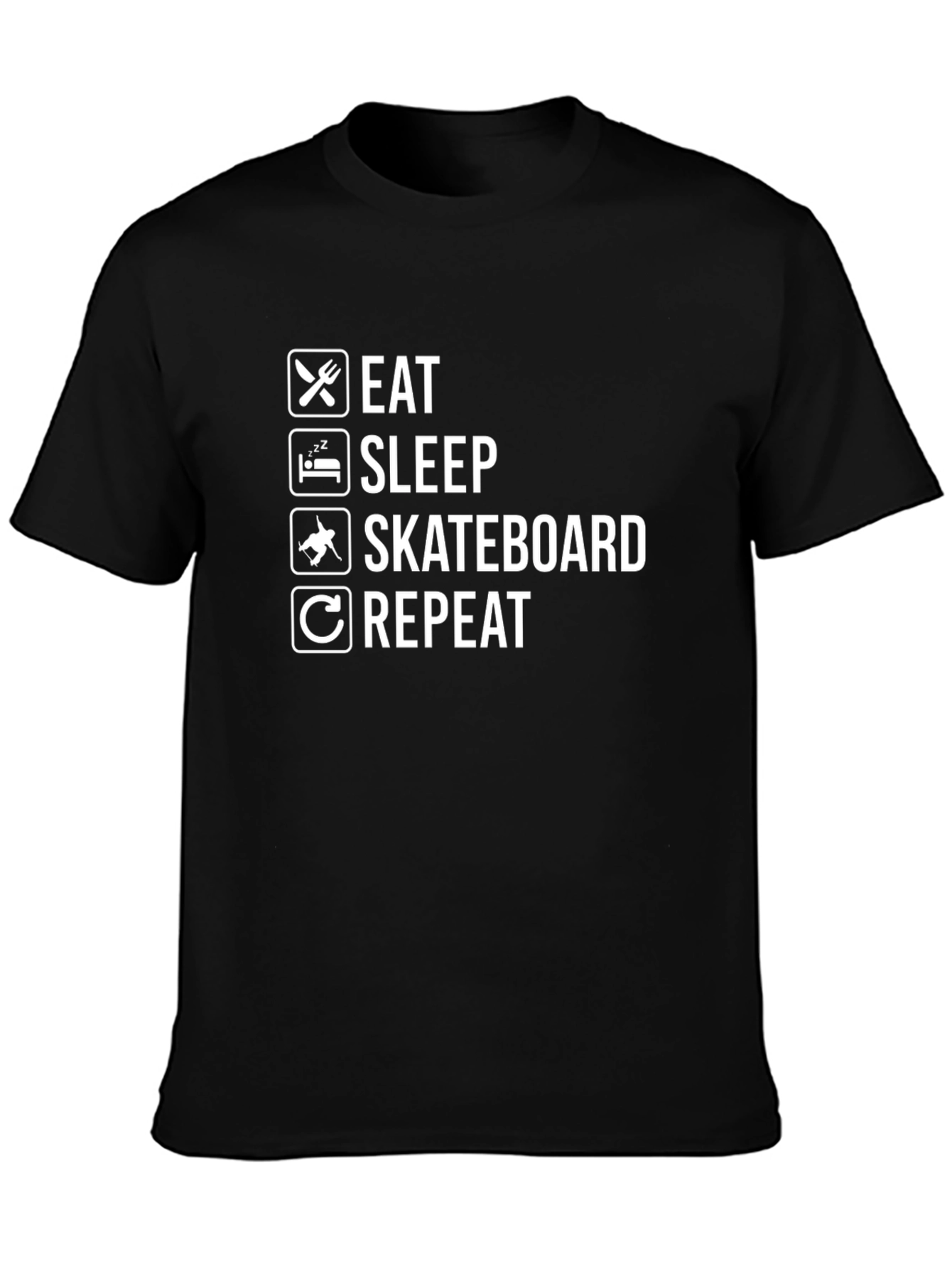 Eat Sleep Skateboard Repeat Graphic Tee