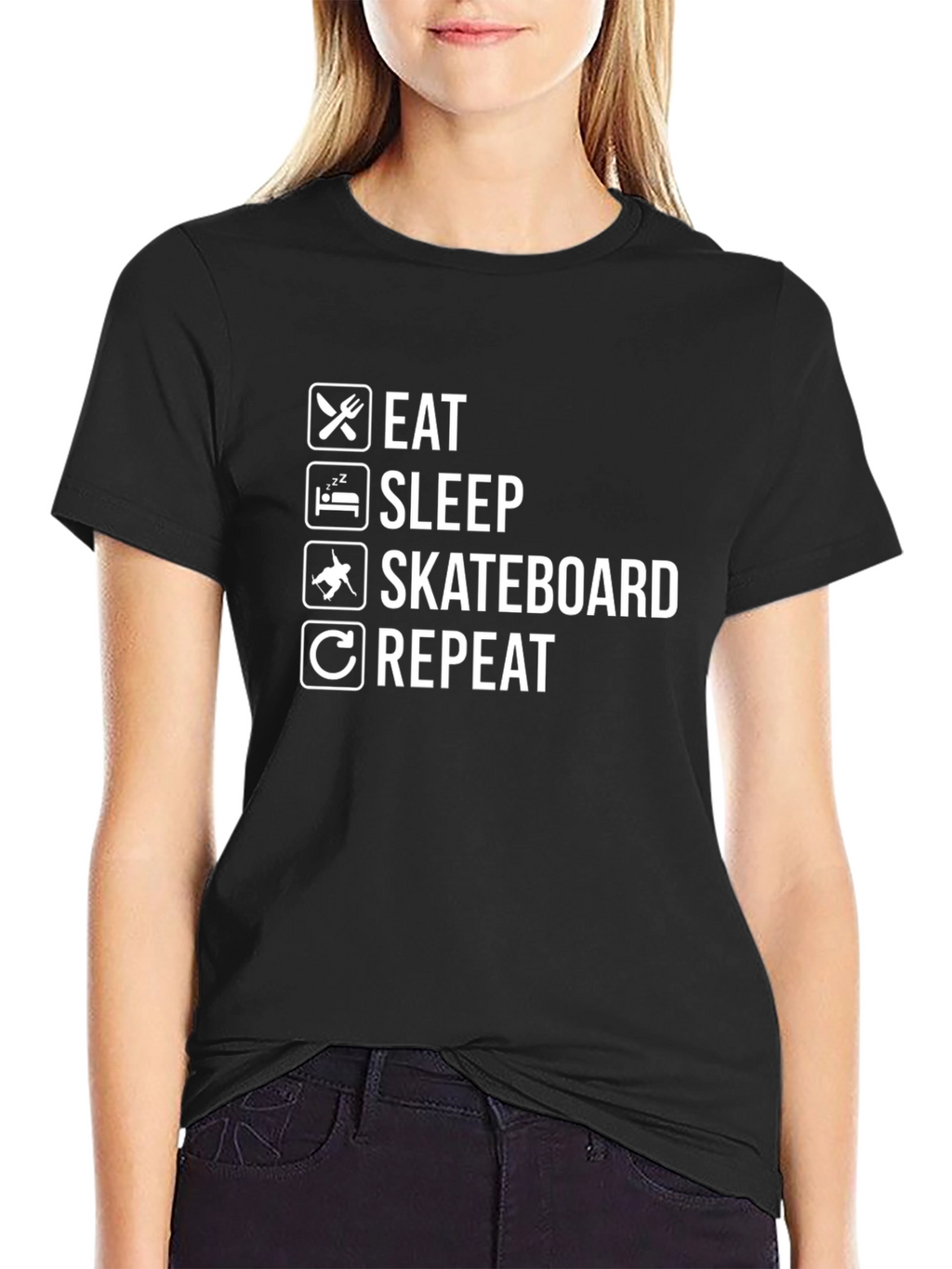 Eat Sleep Skateboard Repeat Graphic Tee